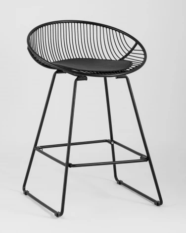 Стул полубарный Stool Group UFO черный с черной подушкой УТ000004225