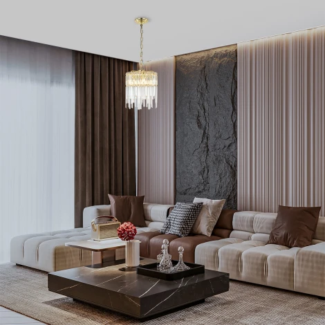 Подвесная люстра Escada Odegard 2105/6S 6x40Вт E14, металл/хрусталь, золото (220V, на цепи)