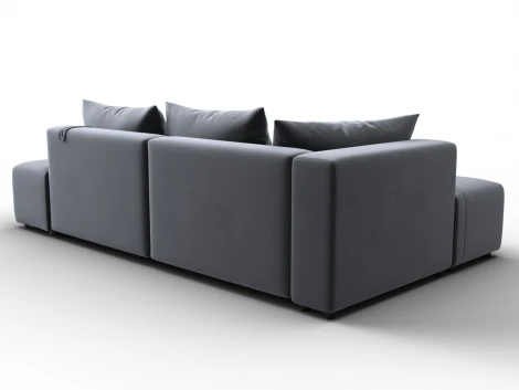 Диван угловой Лига-103 НПБ угол левый (ДСП,Брус,Фанера,Велюр/Серый) Лига Диванов 134817L