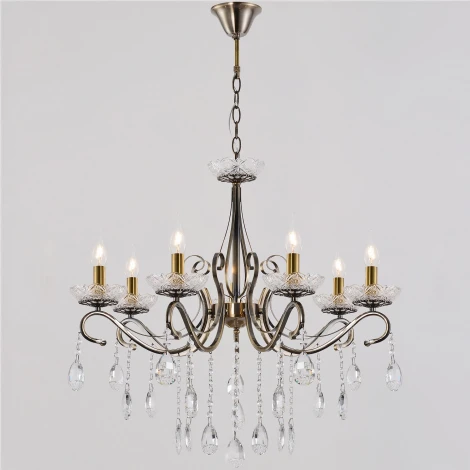 Подвесная люстра Reluce 04205-0.4-07 AB (220V, подвески, на цепи, подсвечник, свеча)