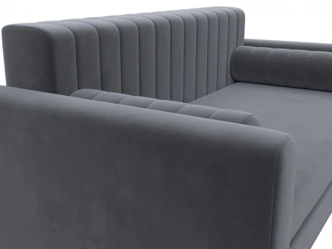 Диван прямой Лига-070 (ЛДСП,Брус,Фанера/Дерево/Велюр/Серый) Лига Диванов 129746