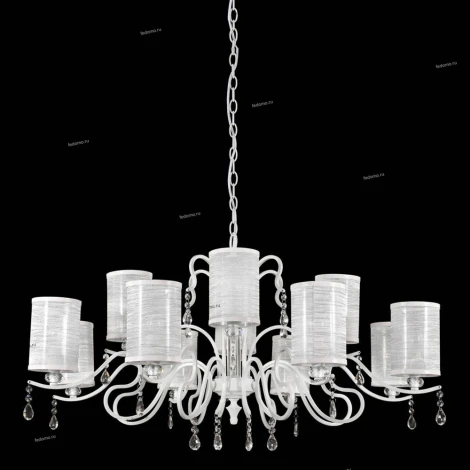 Люстра подвесная Crystal Lux Elisa, 12 плафонов, белый с прозрачным