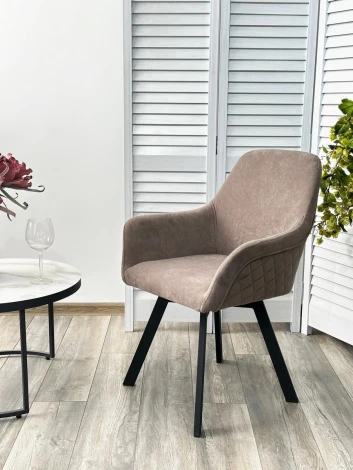 Стул JET 360 град. поворот. B5 Капучино, велюр / черный каркас, М-City