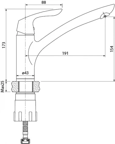 Смеситель Iddis Kitchen Line K10SB00i05 для кухонной мойки