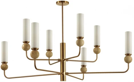 Потолочная люстра на штанге Odeon Light Lolla 6625/8 под латунь/металл/стекло/камень IP20 8*E14 40W 220V (шарики)