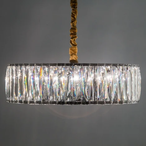 Подвесная люстра Eletto EL321P08 (220V, хрусталь, подвески, на цепи, круглые)