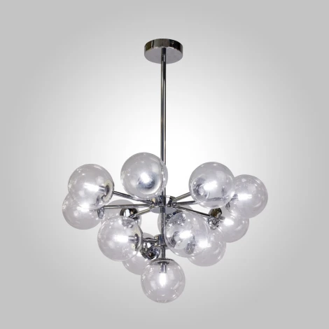 Потолочная люстра на штанге AM Group AM490 CH (220V, шар, молекулы)