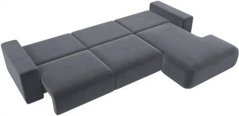 Диван угловой Лига-036 НПБ Классик Лонг правый угол (Серый/Велюр) Лига Диванов арт.121395