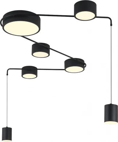 Потолочный светильник круглый (14028/7С Black) Indigo Modulo V000160L (регулировка яркости, LED, 220V, пульт управления)