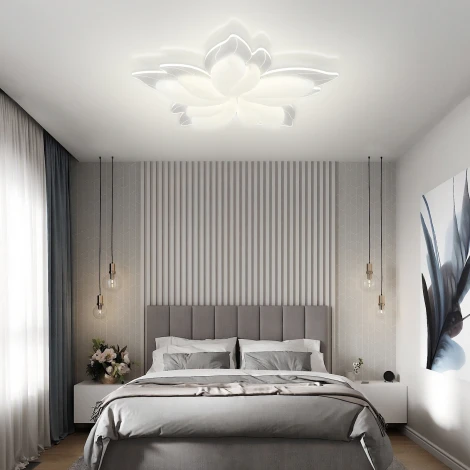 Потолочная люстра светодиодная Natali Kovaltseva Effect LED LAMPS 81118 с пультом ДУ, моб. приложением 160W, белый, LED