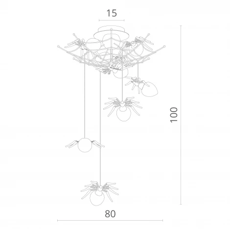 Потолочная люстра Divinare Ragno 1308/02 PL-8