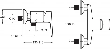 Смеситель Jacob Delafon Oscar E29843-BL для душа