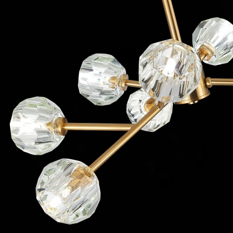 Подвесная люстра на штанге ST Luce Romano SL1166.303.09 (220V, хрусталь, на цепи, шарики, молекулы)