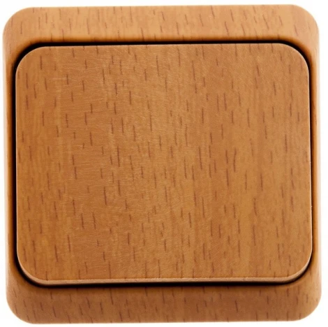 Выключатель накладной одноклавишный (бук) Systeme Electric BA10-001T