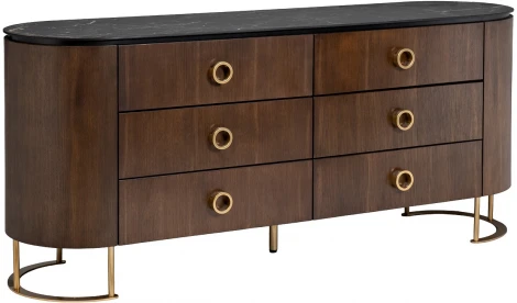 Комод Garda Decor 40AD-00100 (Золото/Темное дерево,Коричневый)