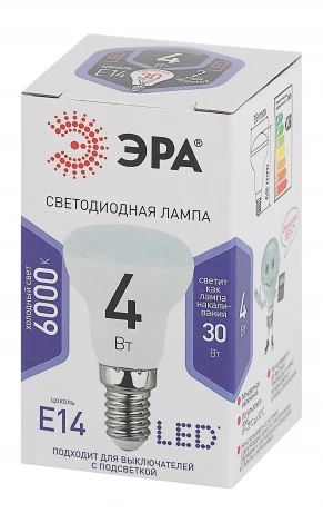 Лампочка светодиодная E14 4W ЭРА LED R39-4W-860-E14
