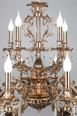 Подвесная большая люстра Omnilux Nureci OML-74903-18 (220V, подвески, на цепи, подсвечник, свеча)