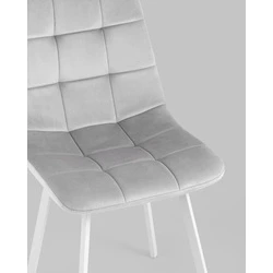 Стул Chilly велюр серебристый белые ножки Stool Group арт.УТ000039636