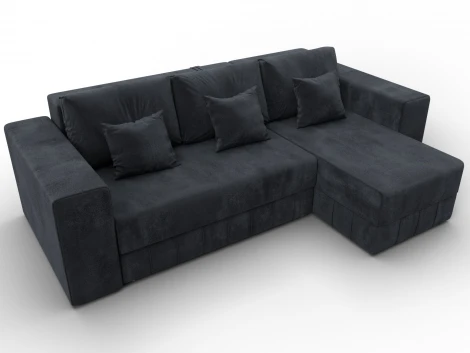 Диван угловой Лига-076 угол универсальный (ДСП/Пластик/Велюр/Темно-серый) Лига Диванов 129850