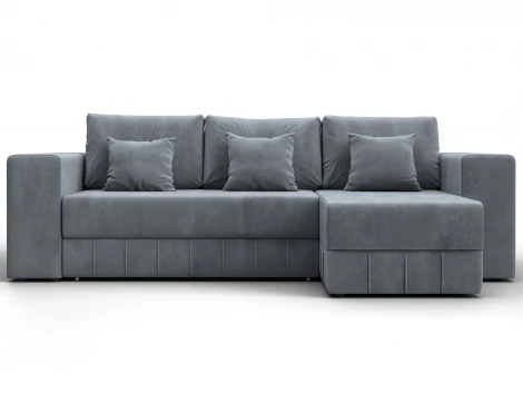 Диван угловой Лига-076 угол универсальный (ДСП/Пластик/Велюр/Серый) Лига Диванов 129849