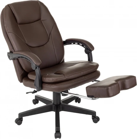 Кресло руководителя Бюрократ CH-868N-F коричневый эко.кожа крестов. пластик подст.для ног