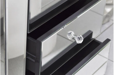 Тумба прикроватная Garda Decor KFC882 (Серебро/Серебро)