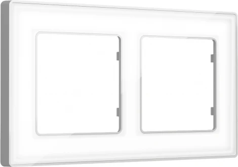 Рамка Ambrella Volt ALFA Arctic (Белый Стекло органическое/Серебро) 2-ая AF580132