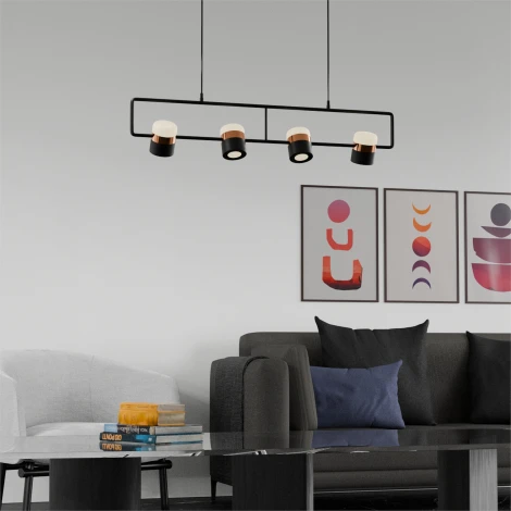 Подвесной светильник Wi-Fi Lightera Rudolf LE114L-4B SMART (LED, 220V, управление смартфоном, голосовое управление, умный дом - Алиса, Tuya Smart, Маруся, Smart Life, Экосистема Сбер, на проводе)