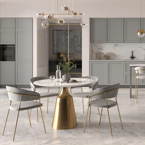 Комплект из 2-х стульев Turin чёрный с золотыми ножками Bradexhome арт.FR 0797P