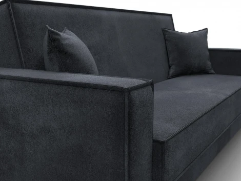 Диван-книжка Куба (ДСП,ЛДСП/Пластик/Велюр/Темно-серый) Лига Диванов 127463