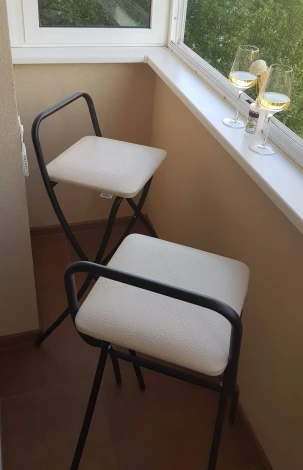 Стул барный Sheffilton складной SHT-S46 беж/черный муар