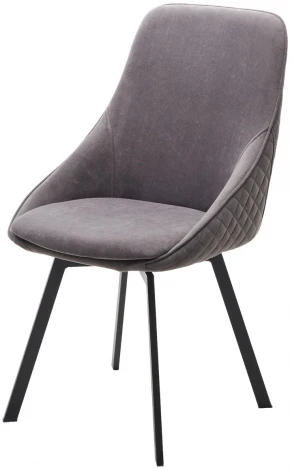 Стул CASA, 360 град. поворот. B28 Темно-серый, велюр / черный каркас, М-City