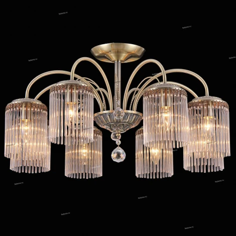 Люстра потолочная Natali Kovaltseva Olbia, 8 плафонов, бронза, прозрачный
