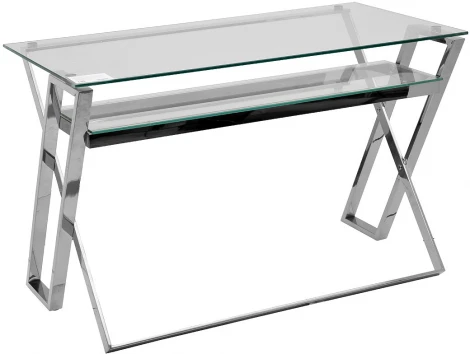 Стол письменный стекло прозр/хром 120*60*78см Garda Decor арт.GY-17910