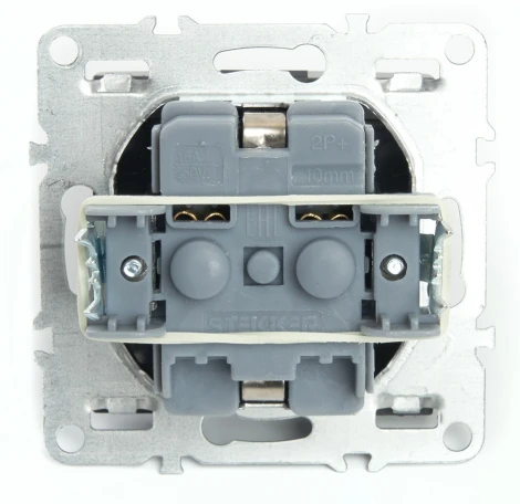 Розетка с заземлением защитной крышкой и шторками (черный) Stekker Эрна 49156