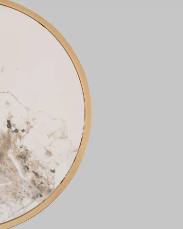 Журнальный столик Stool Group Алиада 55х55 см светлая керамика сталь шампань арт.УТ000040354