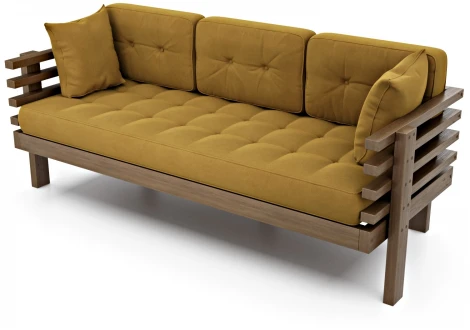 Диван Arsko Стоун орех горчичный велюр