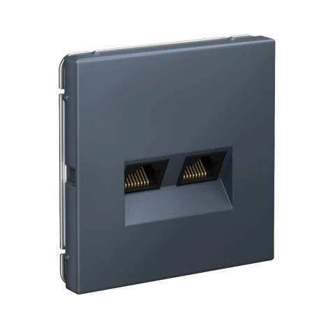 Розетка Ethernet RJ-45 двойная (грифель) Systeme Electric GAL000788
