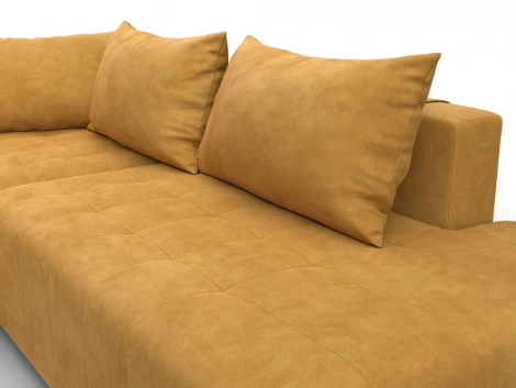 Диван угловой Лига-103 НПБ угол левый (ДСП,Брус,Фанера,Велюр/Желтый) Лига Диванов 134823L