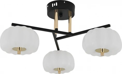 Потолочный светодиодный светильник на штанге Escada Halma 10301/3LED 30Вт, 2305лм, 3000-6000K, Ra>80, изменение цветовой температуры с помощью выключателя, металл/пластик, черный/белый/золото