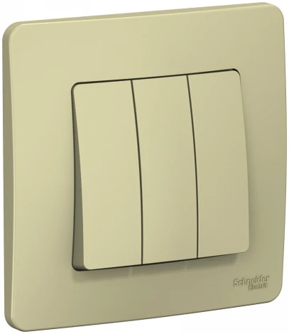Выключатель встраиваемый трехклавишный (бежевый) Systeme Electric Blanca BLNVS100507