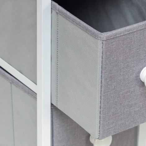 Комод Leset Ноа 4 ящ. узкий (Сталь,Искусственный лен/Светло-серый) арт.2500000225550