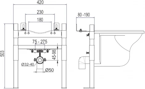 Система инсталляции для биде OLI Easy