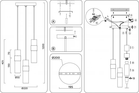 Подвесной светильник Ambrella HIGH LIGHT LH55102