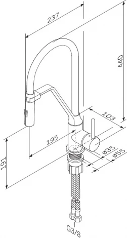Смеситель Am.Pm Tender F45A13000 для кухонной мойки