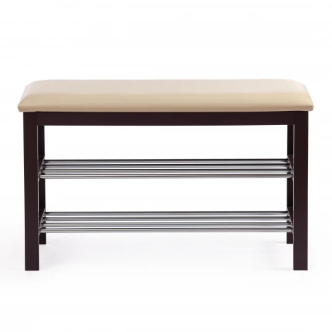 Обувница SR-0628 бежевый (дерево/металл/экокожа)