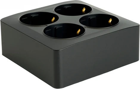 Розетка 4-х местная без заземления (черный) Stekker София 49321
