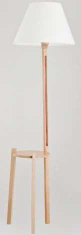 Торшер на треноге со столиком Alfa Clara 9246 (220V, бук)