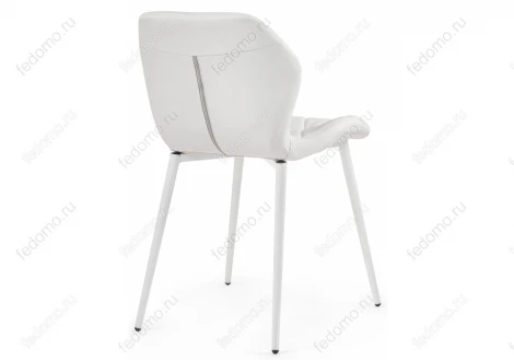 Стул Woodville на металлокаркасе Вальд экокожа белый / белый глянец 464191