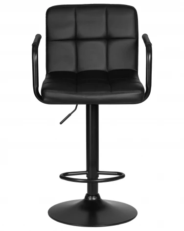 Стул барный DOBRIN KRUGER ARM BLACK (черный) 5011_BlackBase-LM BLACK, цвет сиденья черный, основания черный